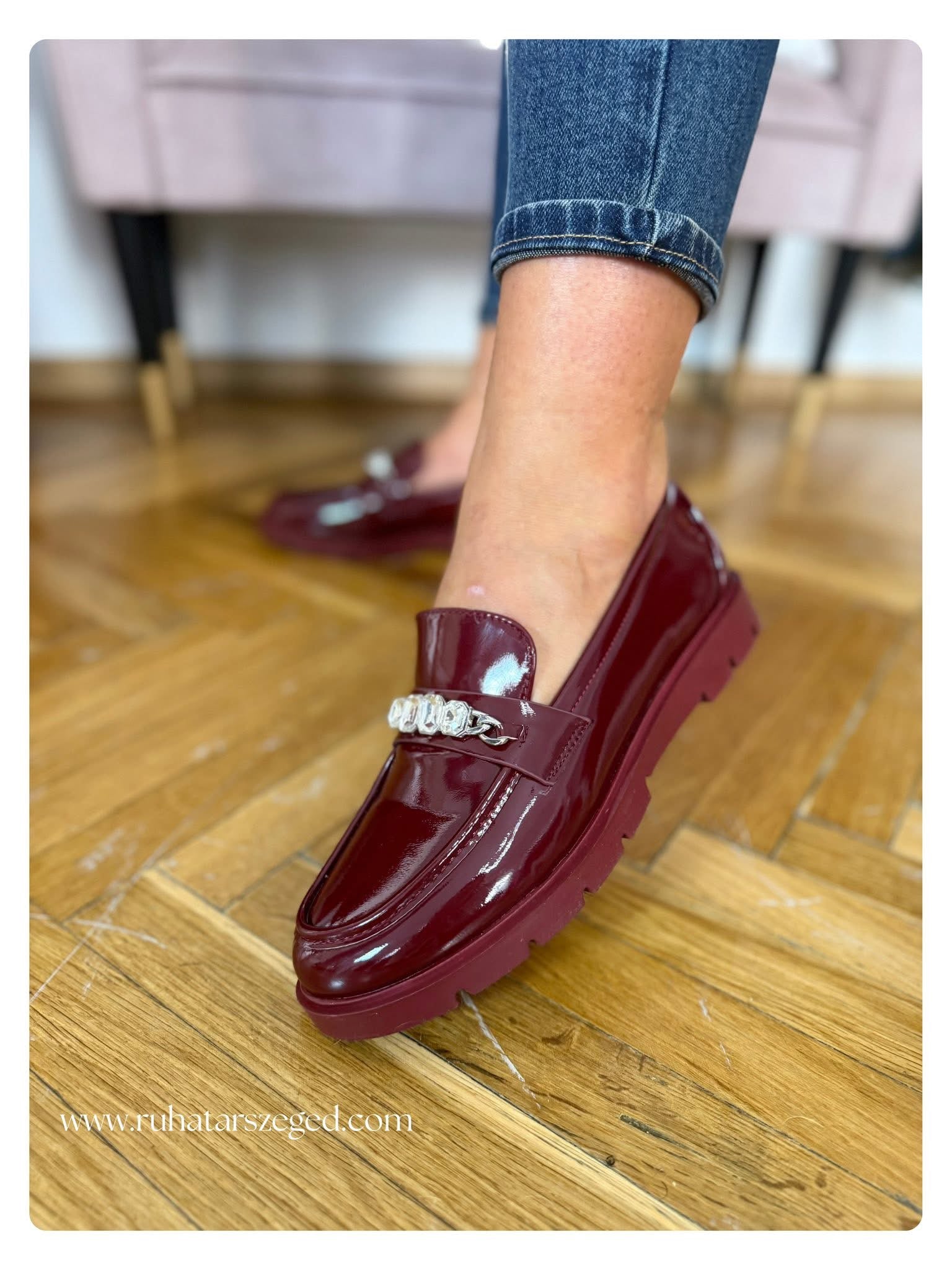 BURGUNDY mokaszin
