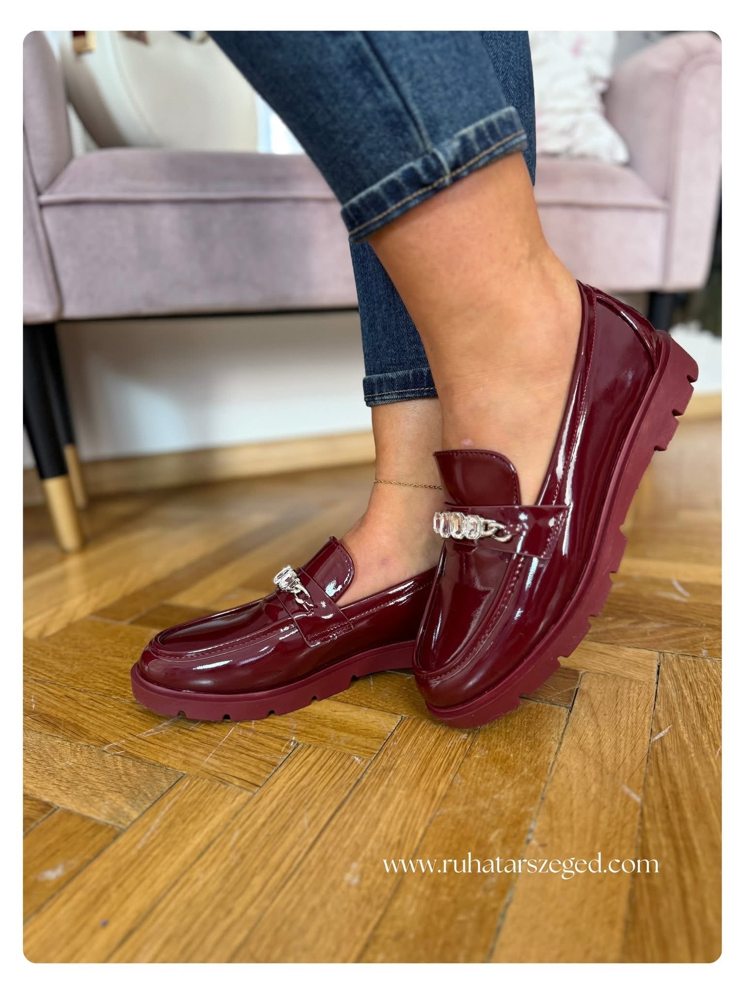 BURGUNDY mokaszin