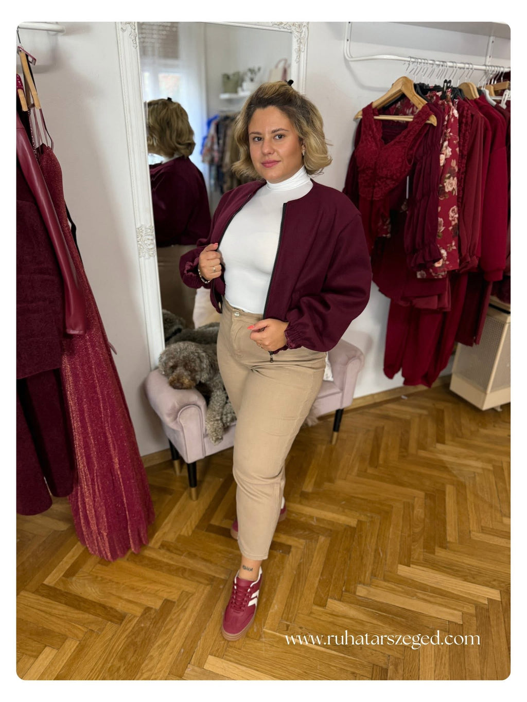 BURGUNDY kabát