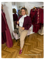 BURGUNDY kabát