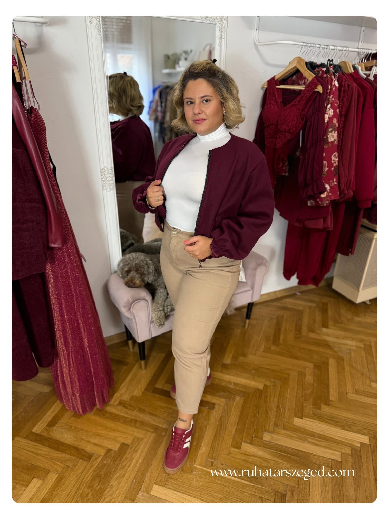 BURGUNDY kabát