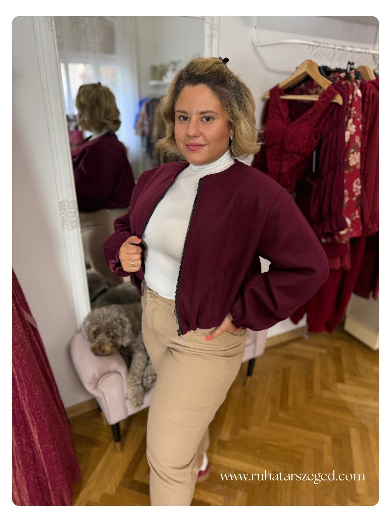 BURGUNDY kabát
